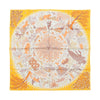 Hermès Carré 90 Double Face "le Charme d'Orphee Lured" Silk handkerchief in Yellow Secondhand