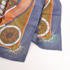 Hermès Carré 90 "FEUX D’ARTIFICE" Silk handkerchief in Navy Blue x Brown Secondhand