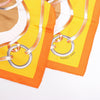 Hermès Carré 90 " FIGURE ARTISTIQUE" 100% Silk Scarf in Orange Secondhand