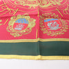 Hermès Carré 90 "FLVCTVAT NEC MERGITVR" 100% Silk Scarf in Green x Red Secondhand