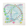 Hermès Carré 90 "GRANDE ROUE" Silk handkerchief in White x Blue Secondhand