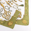 Hermès Carré 90 "LES CLES" Silk handkerchief in Khaki Secondhand