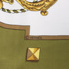 Hermès Carré 90 "LES CLES" Silk handkerchief in Khaki Secondhand