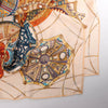 Hermès Carré 90 "LES DOMES CELESTES" Silk handkerchief in Brown Secondhand