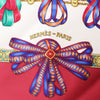 Hermès Carré 90 "LES RUBANS DU CHEVAL" Silk handkerchief in Burgundy Secondhand