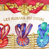 Hermès Carré 90 "LES RUBANS DU CHEVAL" Silk handkerchief in Burgundy Secondhand