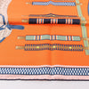 Hermès Carré 90 "LETTRES EQUESTRES" 100% Silk Scarf in Orange Secondhand
