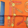 Hermès Carré 90 "LETTRES EQUESTRES" 100% Silk Scarf in Orange Secondhand