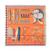 Hermès Carré 90 "LETTRES EQUESTRES" 100% Silk Scarf in Orange Secondhand
