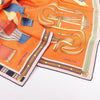 Hermès Carré 90 "LETTRES EQUESTRES" 100% Silk Scarf in Orange Secondhand