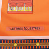 Hermès Carré 90 "LETTRES EQUESTRES" 100% Silk Scarf in Orange Secondhand