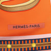 Hermès Carré 90 "LETTRES EQUESTRES" 100% Silk Scarf in Orange Secondhand