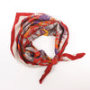 Hermès Carré 90 "LUJO CRIOLLO" Cashmere & Silk handkerchief in Red Secondhand