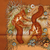 Hermès Carré 90 "Les Quatre Saisons" Silk handkerchief in Brown Secondhand