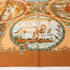 Hermès Carré 90 "Les Quatre Saisons" Silk handkerchief in Brown Secondhand