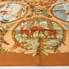 Hermès Carré 90 "Les Quatre Saisons" Silk handkerchief in Brown Secondhand