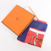 Hermès Carré 90 "MORS&FILETS" Silk handkerchief in Red x Navy Blue Secondhand