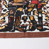 Hermès Carré 90 "Monsieur et Madame" Silk handkerchief in Brown Secondhand
