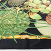 Secondhand Hermès Carré 90 "Nouvelle Coledonie" Silk handkerchief in Black x Green