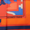 Hermès Carré 90 "Puzzle" 100% Silk Scarf in Orange Secondhand