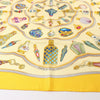 Hermès Carré 90 "Qu'importe le flacon" 100% Silk Scarf in Yellow Secondhand