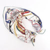 Hermès Carré 90 "STATELY WHEELS" Silk handkerchief in Ecru x Blue Secondhand