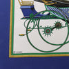 Hermès Carré 90 "LES VOITURES A TRANSFORMATION" Silk handkerchief in Blue Secondhand