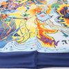 Secondhand Hermès Carré 90 "THE ALFEE AUBE" Silk handkerchief in Navy Blue