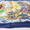 Secondhand Hermès Carré 90 "THE ALFEE AUBE" Silk handkerchief in Navy Blue