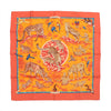 Hermès Carré 90 "Tendresse Feline" Silk handkerchief in Orange Secondhand