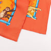 Hermès Carré 90 "Tendresse Feline" Silk handkerchief in Orange Secondhand