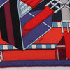 Hermès Carré Géant "SANGLES EN ZIGZAG" Cashmere x Silk scarf in Blue x Red Secondhand