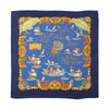 Hermès Carré Géant "VOILES DE LUMIERE" Cashmere x Silk scarf in Navy Blue Secondhand