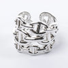 Hermes Chaîne d'Ancre Enchaînée Silver Ring, Size 54 EU Secondhand