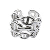 Hermes Chaîne d'Ancre Enchaînée Silver Ring, Size 54 EU Secondhand