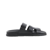 HERMES Cypre Leather Sandals in Black, Size 38.5 EU Secondhand