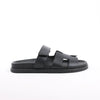 Secondhand HERMES Cypre Leather Sandals in Black, Size 38.5 EU