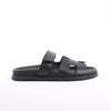 HERMES Cypre Leather Sandals in Black, Size 38.5 EU Secondhand