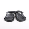Secondhand HERMES Cypre Leather Sandals in Black, Size 38.5 EU