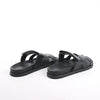 HERMES Cypre Leather Sandals in Black, Size 38.5 EU Secondhand