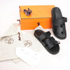 HERMES Cypre Leather Sandals in Black, Size 42 EU Secondhand