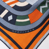 Hermès Carré 100 "ROBOCABAR" Cashmere and Silk Scarf in Blue x Orange Secondhand