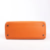 HERMÈS Kelly 28 Le Tournay Taurillon Clemence Handbag in Orange Silver Metal Fittings □H: 2004 Secondhand