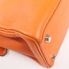 HERMÈS Kelly 28 Le Tournay Taurillon Clemence Handbag in Orange Silver Metal Fittings □H: 2004 Secondhand