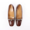 HERMES Kelly Leather Pumps in Brown, Size 38 EU Secondhand