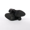 HERMES Leather & Suede Strap Heels in Black, Size 38 EU Secondhand