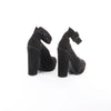 HERMES Leather & Suede Strap Heels in Black, Size 38 EU Secondhand