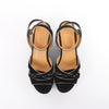 Secondhand HERMES Leather & Suede Wedge Sole Sandals in Black, Size 37 EU