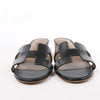 HERMES OASIS Leather Sandals in Black, Size 37.5 EU Secondhand