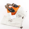 HERMES OASIS Leather Sandals in Black, Size 37.5 EU Secondhand